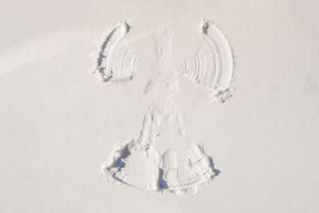 Snow angel made in the white snow