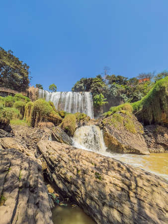 Panoramic shot of Elephant waterfall near Dalat city in Vietnamの写真素材