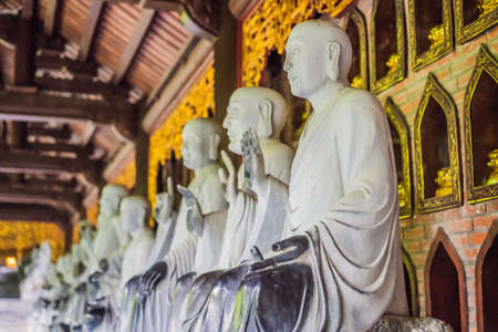 Temple tower of Bai Dinh pagoda in Ninh Binh, Vietnamの写真素材