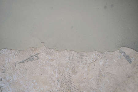 floor partially covering with self-levelling cement mortarの写真素材