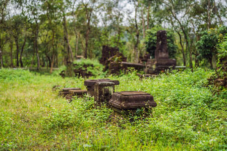 Temple ruin of the My Son complex, Vietnam.の写真素材