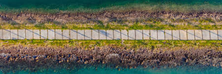 Beautiful, turquoise Paragon Beach, Nha Trang Vietnam BANNER, LONG FORMATの写真素材