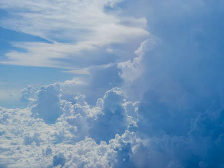 flying above the clouds. view from the airplaneの写真素材