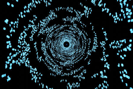 Crypto coin in the corridor of digits 0 and 1