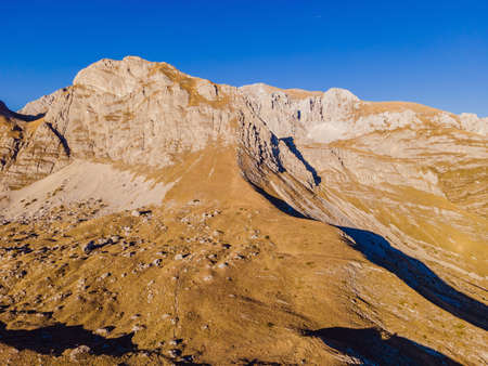 Montenegro. Durmitor National Park. Saddle Pass. Alpine meadows. Mountain landscape. Travel around...