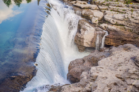 Picturesque Niagara Falls on the river Cievna. Montenegro, near Podgoricaの写真素材