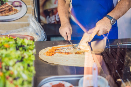 Balik ekmek - fish in a bread, traditional Turkish fast food. Istanbul, Turkeyの写真素材