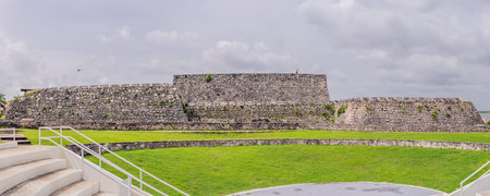 Fuerte de San Felipe de Bacalar, historic fort in Bacalar, Mexico. Colonial architecture and...
