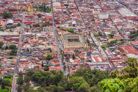 Panoramic view of Orizaba from Cerro del Borrego, Mexico. Scenic landscape, mountain views, and natural exploration conceptの写真素材