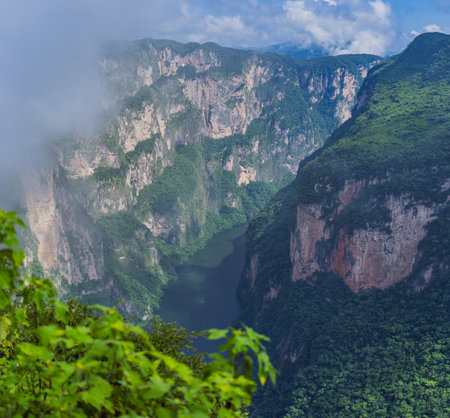 Sumidero Canyon National Park, Mexico. Natural wonder, adventure, and scenic landscape conceptの写真素材