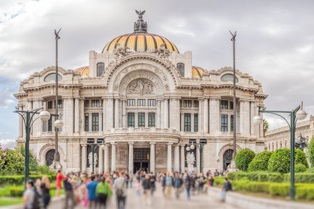 Palacio de Bellas Artes in Mexico City, an iconic cultural landmark and architectural gem, representing Mexican heritage, history, and tourism in Latin Americaの写真素材