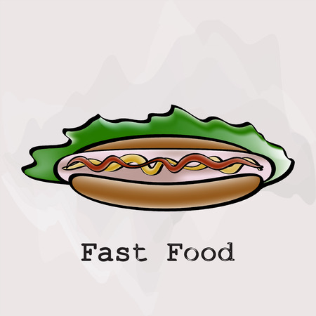 Hot dog in a watercolor style for you designのイラスト素材