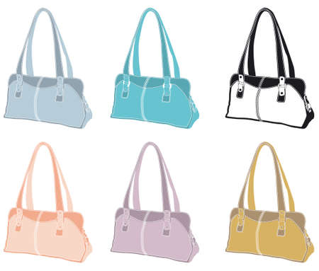 pastel leather handbagsのイラスト素材