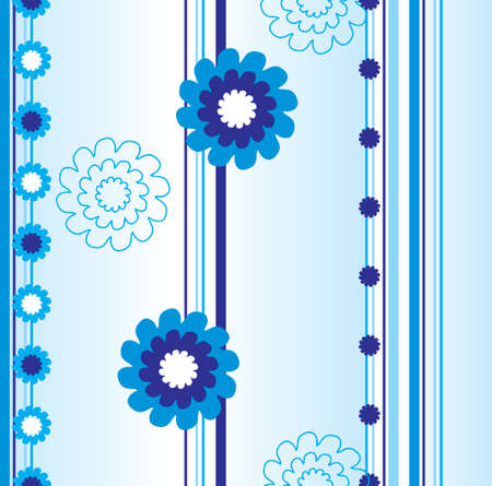 vector  pattern with blue flowersのイラスト素材