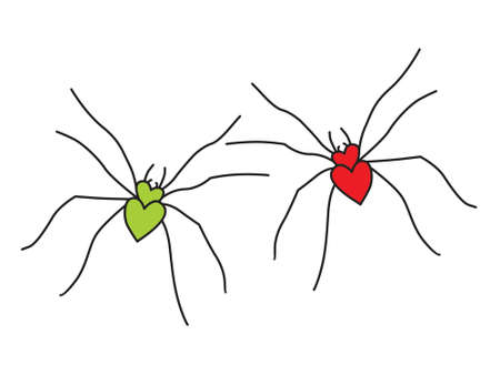 spiders in loveのイラスト素材
