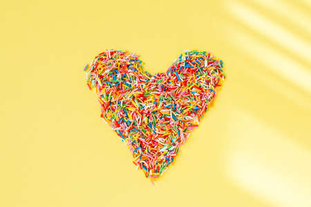 Colorful pastry sprinkes background. and Top view.の写真素材