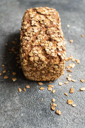 Freshly baked rye sourdough bread. Close up.