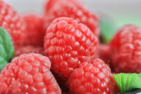 Fresh ripe red raspberries background. close up.