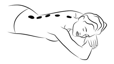 naked woman body beauty model outline drawingsのイラスト素材