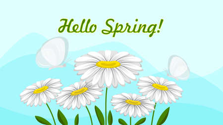 hello spring posterのイラスト素材