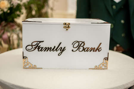 Home wooden family bank box