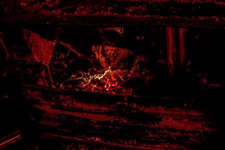 Ternopil, Ukraine - 18.02.2014 - smoldering parts inside the automobile gearboxのeditorial素材
