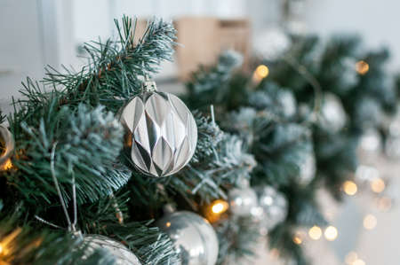 led christmas lamps and christmas decorationsの写真素材