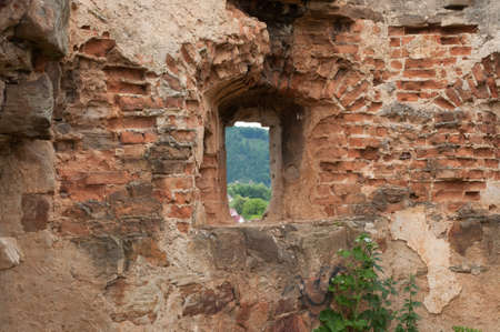 Old abandoned medieval castle in Pnivの写真素材