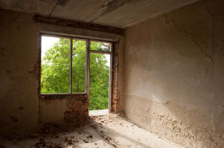 Old abandoned room without windowの写真素材