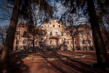 Front view on the abandoned palace
