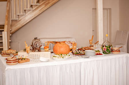 Hamon and different snacks on the tableの写真素材