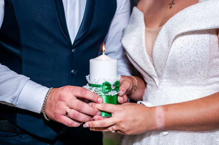 Wedding tradition family lights. Candle