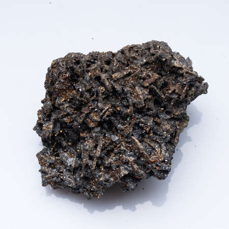 Natural mineral pyrrhotite on a white background
