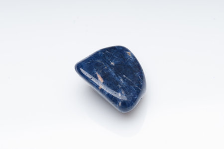 Natural sodalite on white backgroundの写真素材