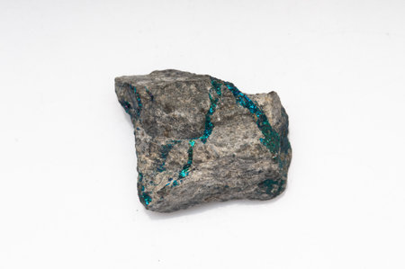 Natural stone chalcopyrite on white background