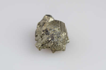 Natural pyrite on white background