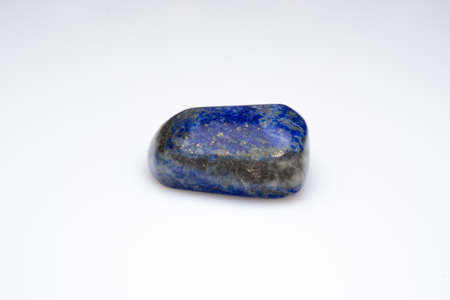 Natural lapis lazuli on white backgroundの写真素材