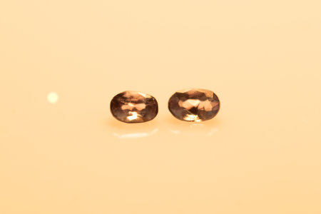 Natural alexandrite on white backgroundの写真素材