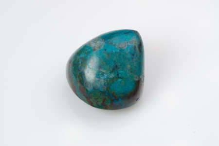 Natural chrysocolla stone on white background