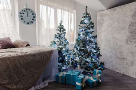Christmas xmas and New Year holidays decoration on the christmas treeの写真素材
