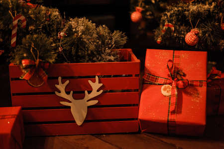 Christmas xmas and New Year holidays gifts the decoration
