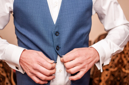 Elegantly Crafted Blue Vest A Sophisticated Touch of Style.