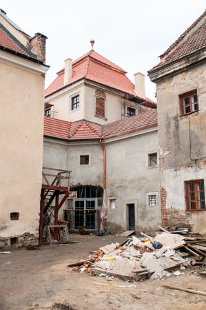 A Historical Renovation: The Transformation of an Old Fortress into a Modern Space.の写真素材