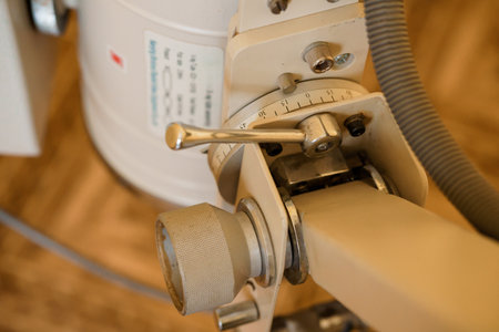 Vintage Optical Equipment with Precision Measurement Tools.