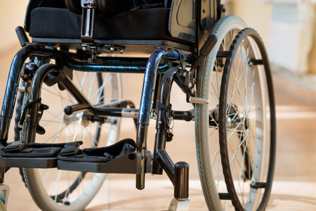 Wheelchair on a Smooth Floor in Natural Light.の写真素材