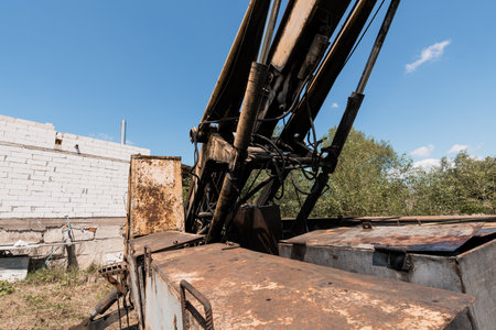 Industrial Machinery Against a Clear Blue Sky.の写真素材