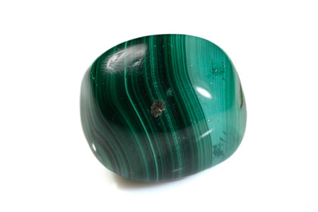 Polished Natural Malachite Gemstone with Striking Green Bands.