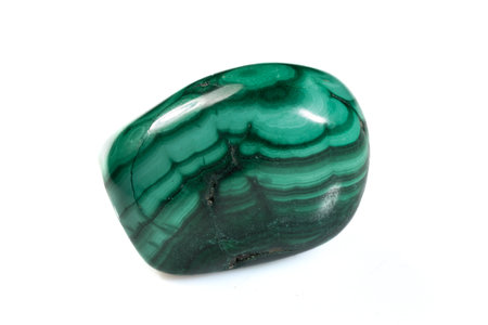 Natural Malachite Gemstone with Striking Green Patterns and Variations.