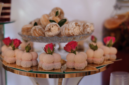 Exquisite Display of Elegant Pastries and Confections.の写真素材