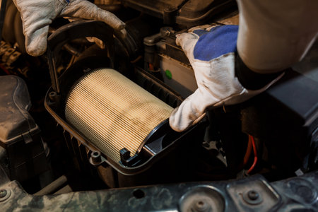 Car Engine Maintenance: Replacing the Air Filter.